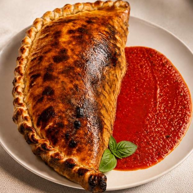 Calzone with tomato sauce