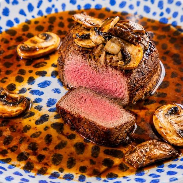 Fillet steak with wild mushrooms